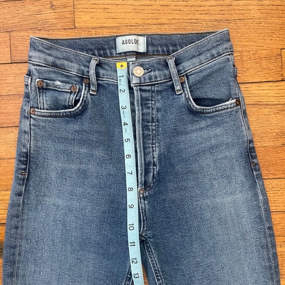 Agolde Nico Slim Skinny Jeans in Shoreline Distressed Medium Wash Sz 24 - Picture 8 of 11